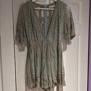 Elegant Lace V-Neck Romper